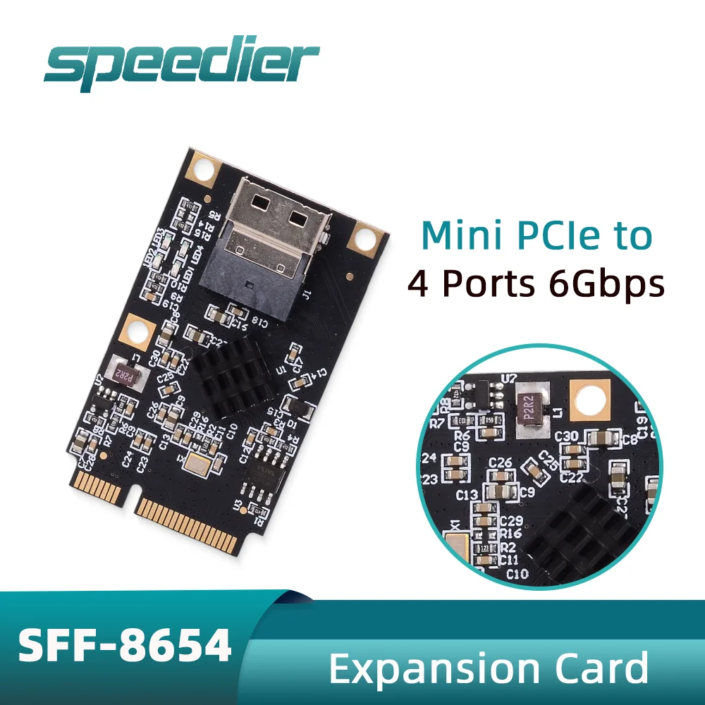 Mini PCIe To 4-port 6Gbps SATA SFF-8654 Riser Adapter Card Expansion Straight Through Non Array Card for WIFI network interface
Mini PCIe To 4-port 6Gbps SATA SFF-8654 Riser Adapter Card Expansion Straight Through Non Array Card for WIFI network interface