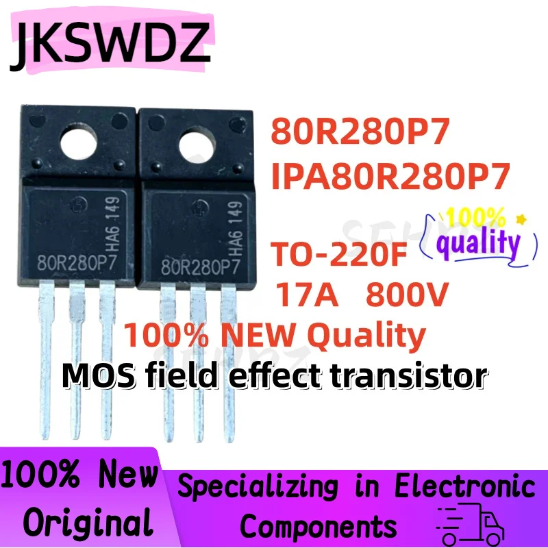 High Quality 10/20/30PCS 80R280P7 IPA80R280P7 TO-220F 17A 800V MOS field effect transistor Brand new in stock
High Quality 10/20/30PCS 80R280P7 IPA80R280P7 TO-220F 17A 800V MOS field effect transistor Brand new in stock