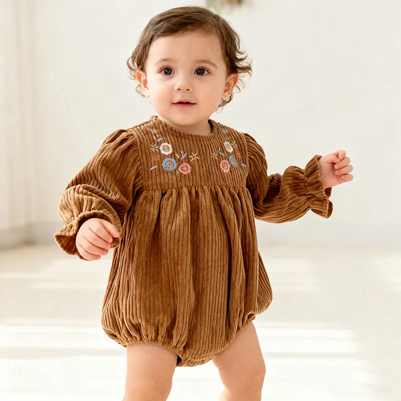 Baby Bodysuits And One-Pieces Romper Suit Spring Autumn Corduroy Embroidered Long Sleeve Bottom Covering Triangle Crawling Suit
Baby Bodysuits And One-Pieces Romper Suit Spring Autumn Corduroy Embroidered Long Sleeve Bottom Covering Triangle Crawling Suit