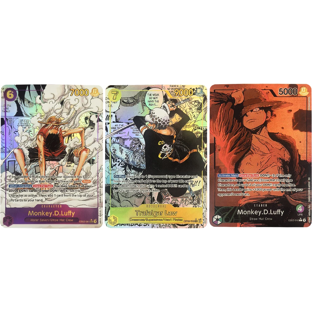 Anime OPCG Collection Card EB02 Monkey D Luffy OP10 Trafalgar Law SEC Refractive Color Flash Card Textured English Child Gifts
Anime OPCG Collection Card EB02 Monkey D Luffy OP10 Trafalgar Law SEC Refractive Color Flash Card Textured English Child Gifts