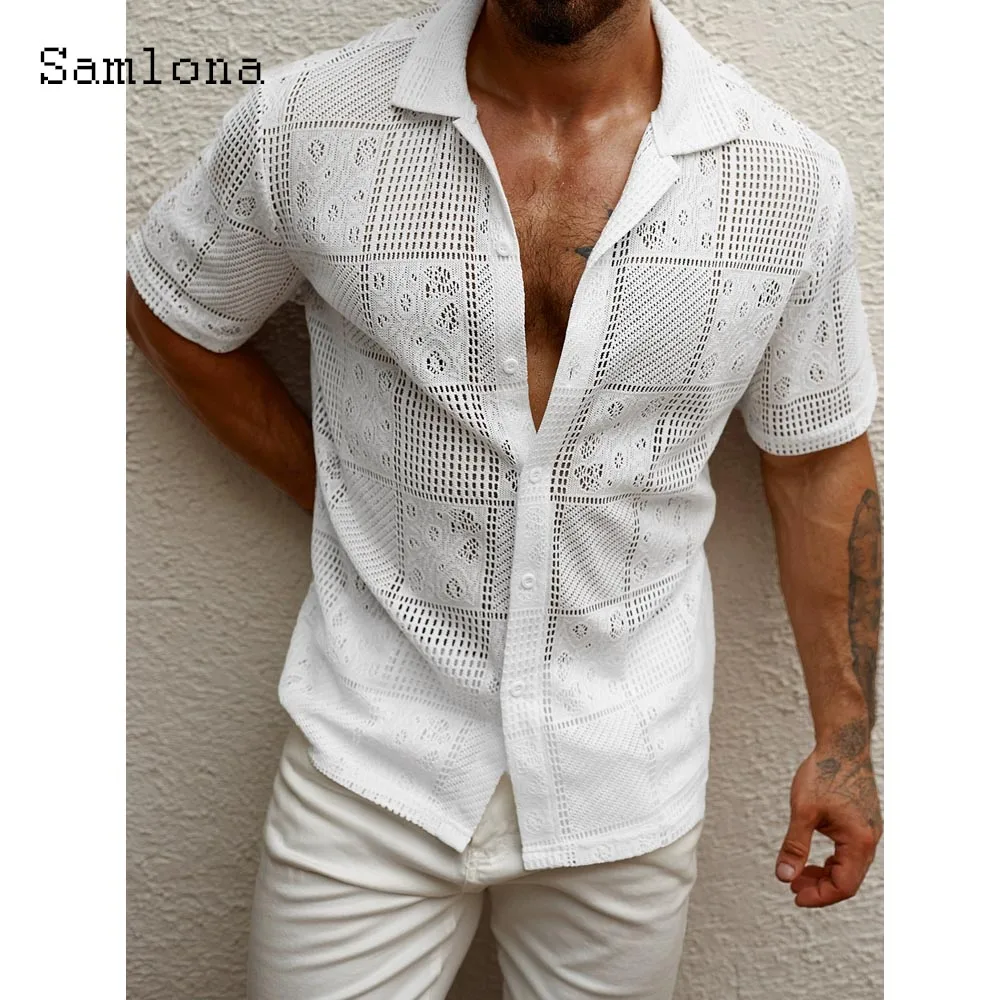 Новинка лета 202, повседневная блузка с надрезом, сексуальные базовые рубашки с вырезами, Camisa, мужские элегантные топы с короткими рукавами и вышивкой, верхняя одежда 
Новинка лета 202, повседневная блузка с надрезом, сексуальные базовые рубашки с вырезами, Camisa, мужские элегантные топы с короткими рукавами и вышивкой, верхняя одежда