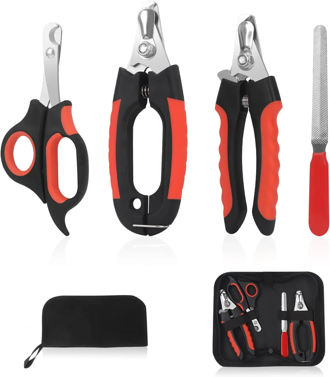 Dog Nail Clippers Trimmer Set, Safety Guard, Stainless Steel, Non-Slip Handles, Storage Case & File, Pet Grooming
Dog Nail Clippers Trimmer Set, Safety Guard, Stainless Steel, Non-Slip Handles, Storage Case & File, Pet Grooming