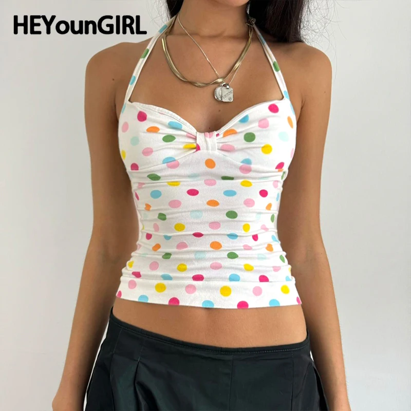 HEYounGIRL Y2K красочные майки в горошек, верхняя одежда для отпуска, летний жилет с открытой спиной и лямкой на шее, эстетические топы без рукавов Y2K, сексуальные
HEYounGIRL Y2K красочные майки в горошек, верхняя одежда для отпуска, летний жилет с открытой спиной и лямкой на шее, эстетические топы без рукавов Y2K, сексуальные