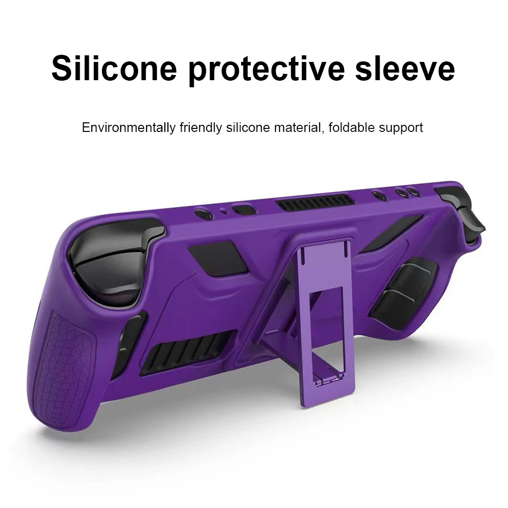 Soft Silicone Console Housing Anti Slip Shell Game Console Full Cover with Bracket Replacement Accessories for Steam Deck
Soft Silicone Console Housing Anti Slip Shell Game Console Full Cover with Bracket Replacement Accessories for Steam Deck