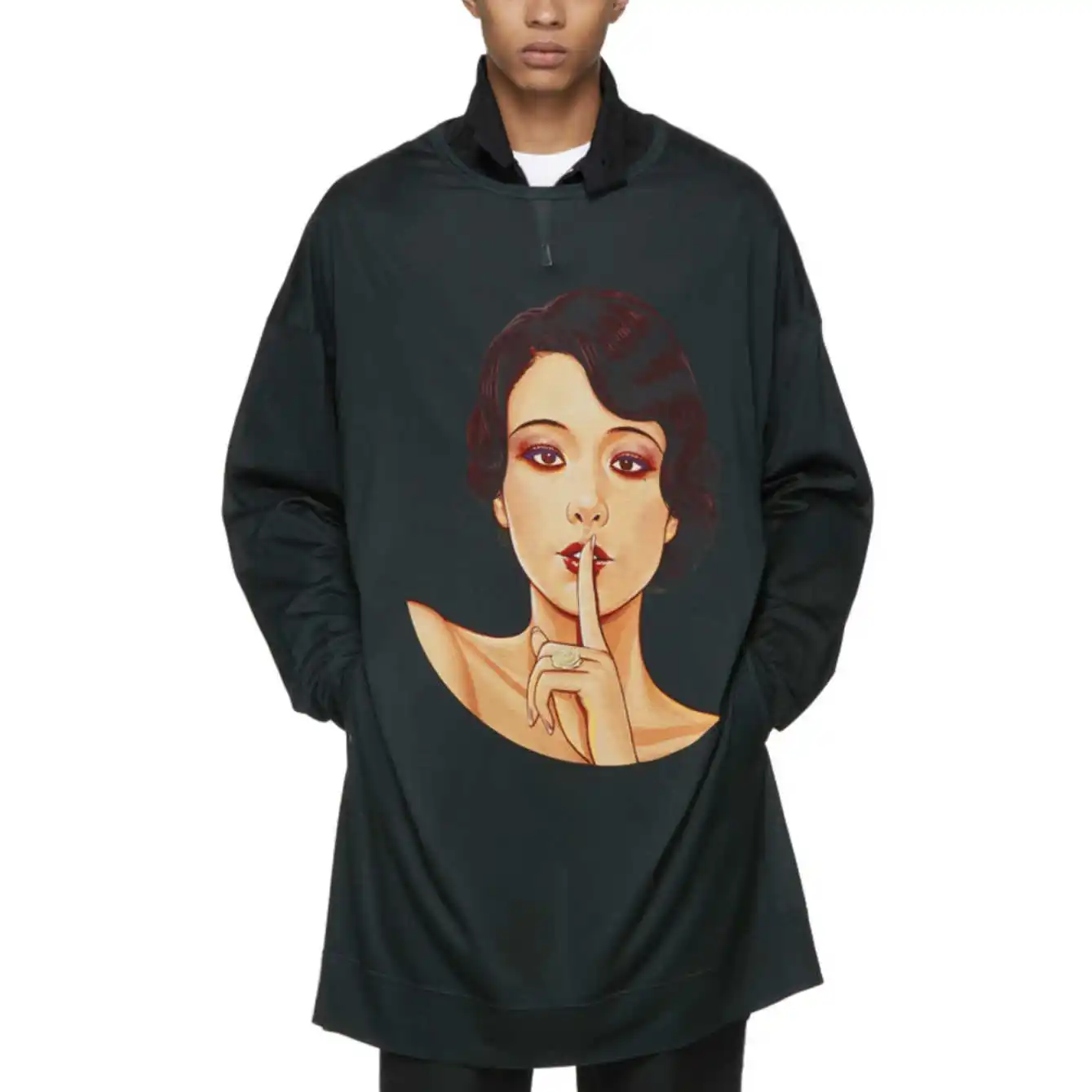 YOJI OOAK PRINT OVERSIZES Оригинальная толстовка с капюшоном Showa Beauty с портретным принтом и свободными длинными рукавами
YOJI OOAK PRINT OVERSIZES Оригинальная толстовка с капюшоном Showa Beauty с портретным принтом и свободными длинными рукавами
