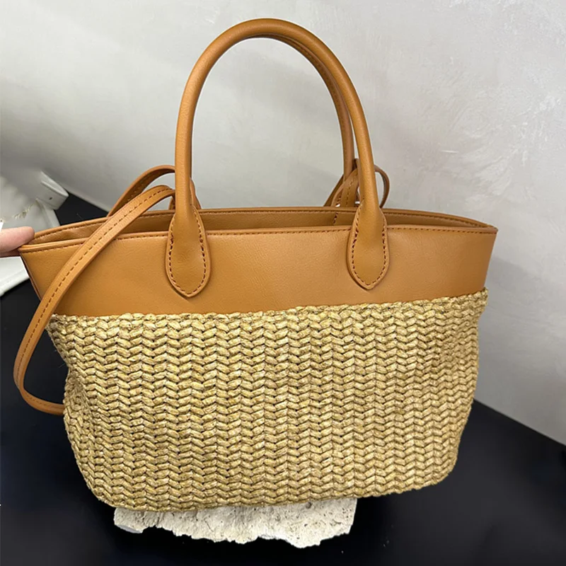 Retro Woven Ladies Handbag Large Capacity Holiday Beach Bag Casual Versatile Basket Shoulder Bag New Elegant Fashion Women's Bag
Retro Woven Ladies Handbag Large Capacity Holiday Beach Bag Casual Versatile Basket Shoulder Bag New Elegant Fashion Women's Bag