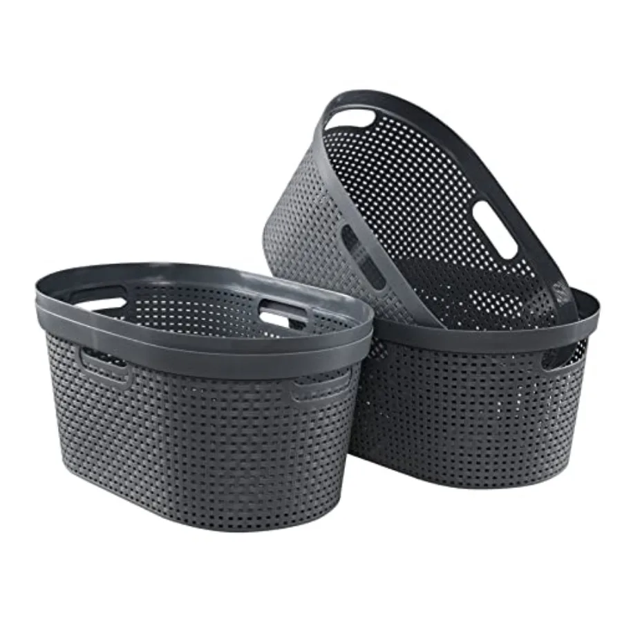40 L Plastic Laundry Basket with Cutout Handles, 4 Packs, Large Clothes Hamper Storage Basket
40 L Plastic Laundry Basket with Cutout Handles, 4 Packs, Large Clothes Hamper Storage Basket