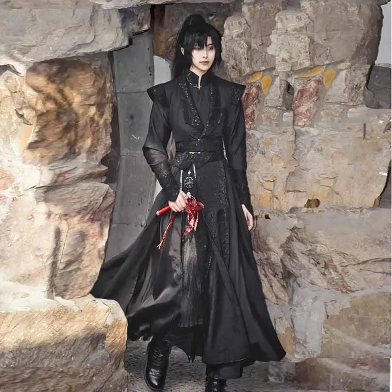 Vintage Gothic Sets Male Carnival Halloween Cosplay Costume Party Outfit Chinese Traditional Hanfu Black Sets For Men
Vintage Gothic Sets Male Carnival Halloween Cosplay Costume Party Outfit Chinese Traditional Hanfu Black Sets For Men