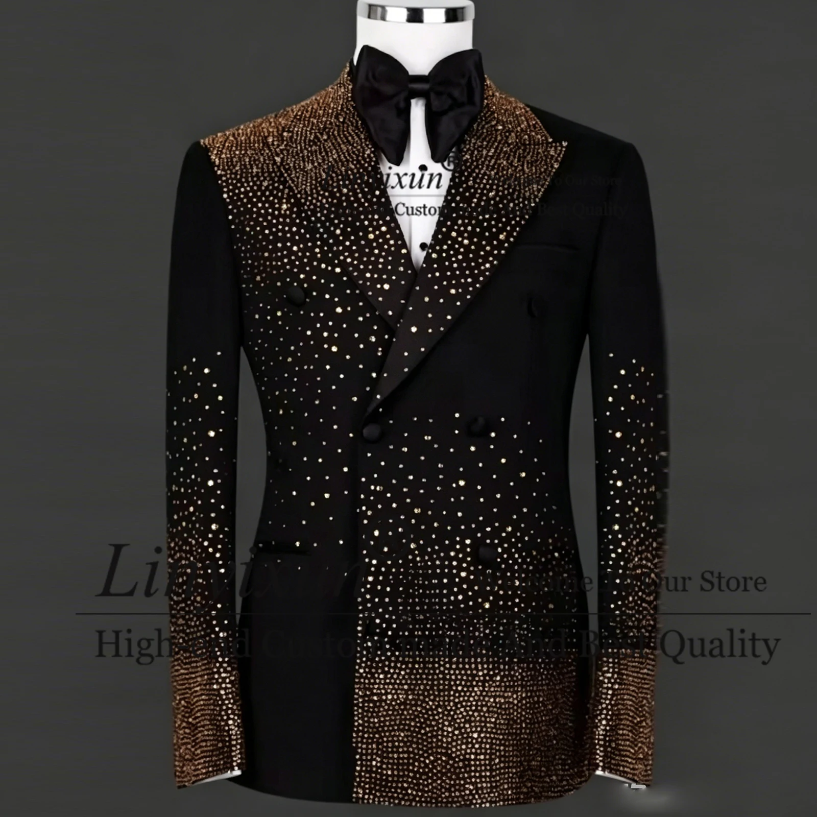 Luxury Peak Lapel Full Rhinestone Tuxedo Men's Suit 2 Piece Set Wedding Prom Party Formal Suit Slim Fit Custom Made ropa hombre
Luxury Peak Lapel Full Rhinestone Tuxedo Men's Suit 2 Piece Set Wedding Prom Party Formal Suit Slim Fit Custom Made ropa hombre