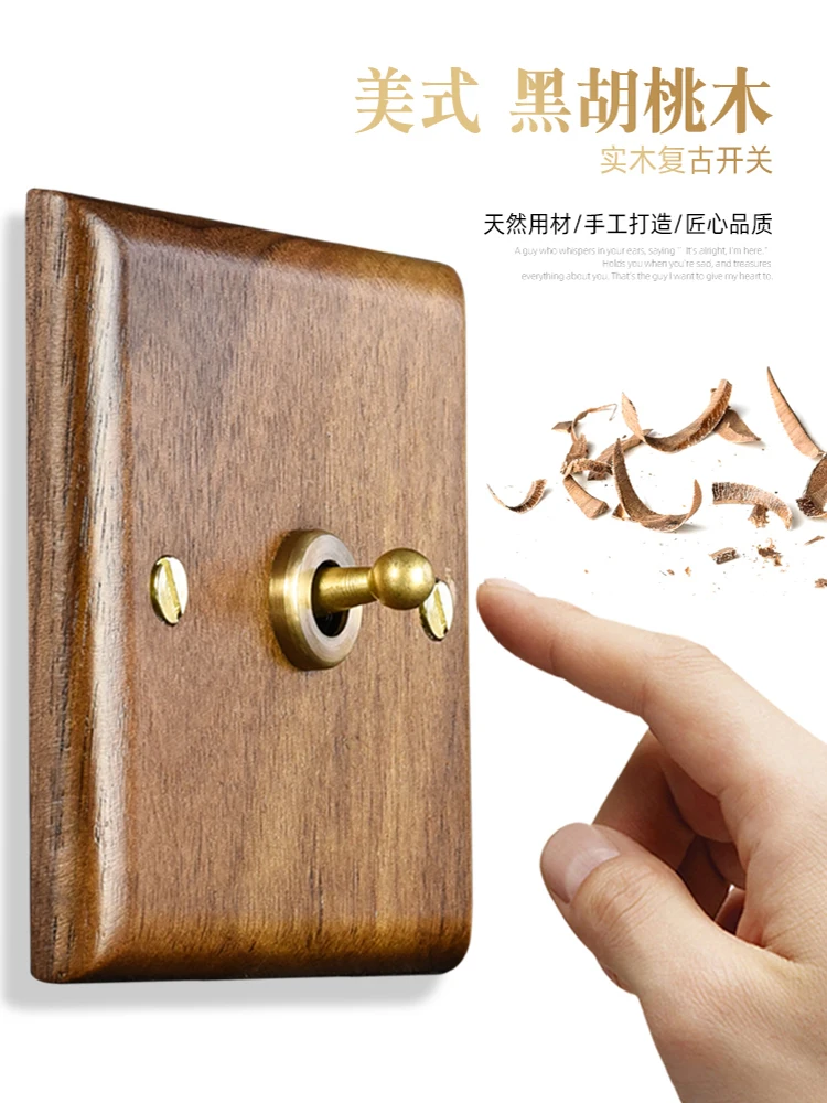 Peach solid wood retro toggle switch socket American style antique hotel one open double control switch
Peach solid wood retro toggle switch socket American style antique hotel one open double control switch