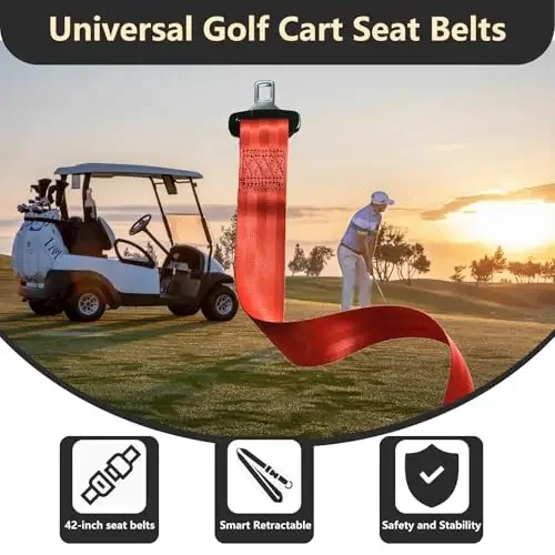 42-Inch Universal Red Golf Cart Seat Belts With Smart Retractable Mechanism And Detachable Mounting Brackets For Front Rear
42-Inch Universal Red Golf Cart Seat Belts With Smart Retractable Mechanism And Detachable Mounting Brackets For Front Rear
