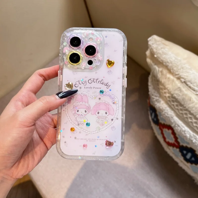 Luxury diamond Bling Glitter Cute my melody Phone case For iPhone 13 14 15 16 Pro Max Pink Cartoon melody Clear Glitter Cover 
Luxury diamond Bling Glitter Cute my melody Phone case For iPhone 13 14 15 16 Pro Max Pink Cartoon melody Clear Glitter Cover