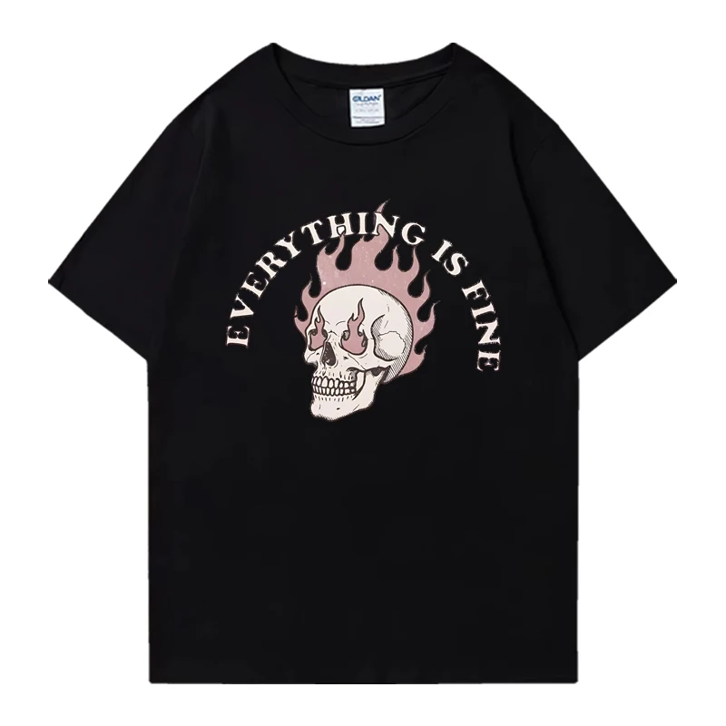 Oversized t-shirt Everything Is Fine Skull Street Hip vintage Unisex Summer 100% Cotton short sleeve t-shirts Men Women clothing
Oversized t-shirt Everything Is Fine Skull Street Hip vintage Unisex Summer 100% Cotton short sleeve t-shirts Men Women clothing