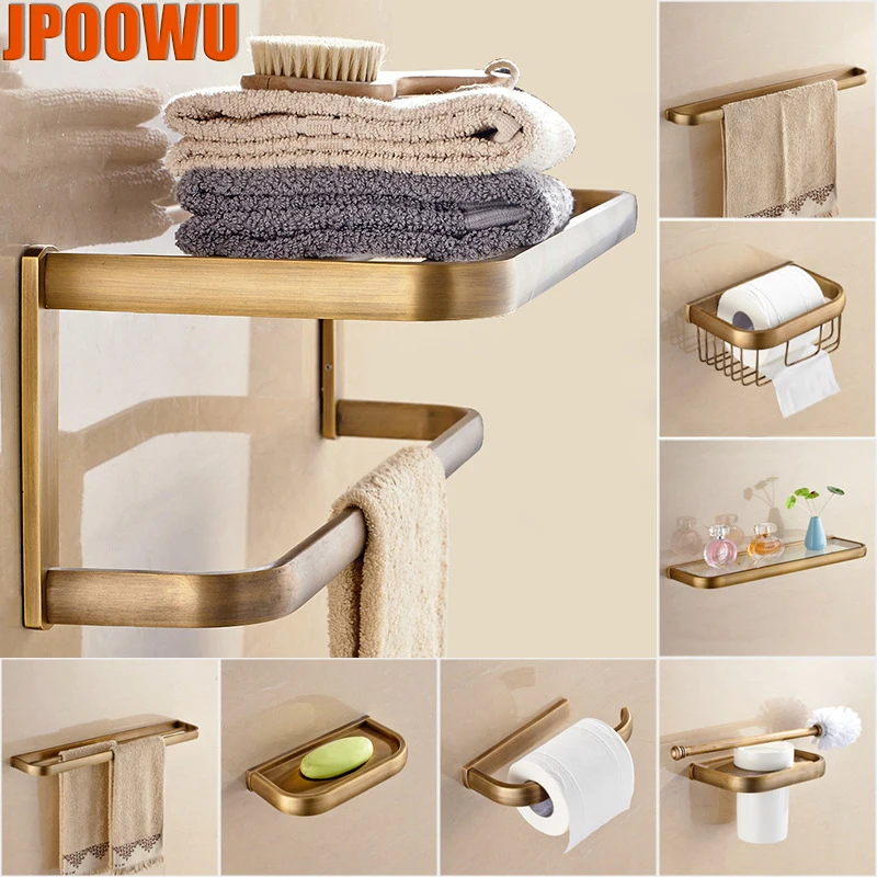 Antique Gold Bathroom Towel Holder Shelf Wall Mount Rack Dual Layer Folding Support Soap Dish Roll Paper Bath Shower Basket Sets
Antique Gold Bathroom Towel Holder Shelf Wall Mount Rack Dual Layer Folding Support Soap Dish Roll Paper Bath Shower Basket Sets