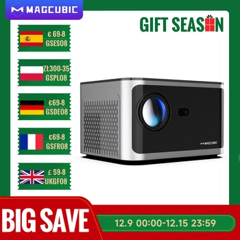 Magcubic 580ANSI 프로젝터, 안드로이드 11, 4K, 1080P, Wifi6 음성 제어, Allwinner H713, 전자 초점, BT5.0, 홈 시네마 HY350 프로