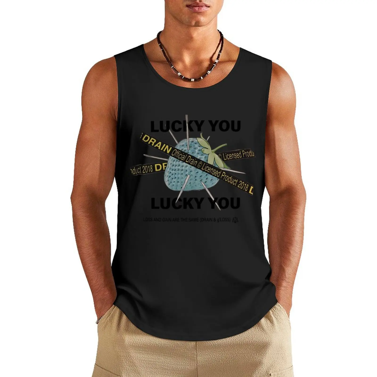 Bladee Drain Gang Lucky You Strawberry logo Tank Top gym t shirt men clothes for men summer
Bladee Drain Gang Lucky You Strawberry logo Tank Top gym t shirt men clothes for men summer