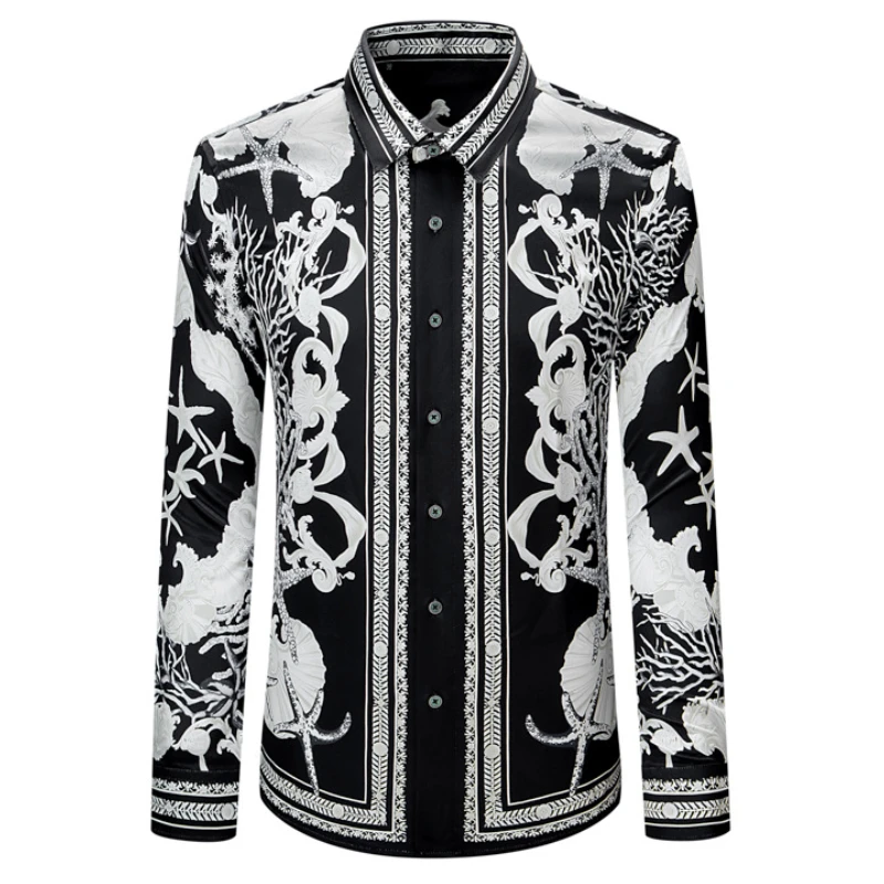 2025 Luxury Printed Silk Long Sleeved Men's Shirt FashionRetro Casual Business Social Shirt Stage Banquet Party Nightclub Shirt
2025 Luxury Printed Silk Long Sleeved Men's Shirt FashionRetro Casual Business Social Shirt Stage Banquet Party Nightclub Shirt