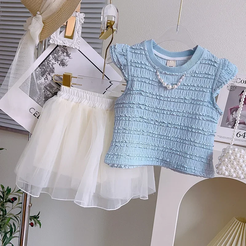 Children's Clothing Sets Flying Sleeve T-shirt Top + Mesh Skirt 2pcs Sets Baby Girl Clothes Baby Girl Outfit Set
Children's Clothing Sets Flying Sleeve T-shirt Top + Mesh Skirt 2pcs Sets Baby Girl Clothes Baby Girl Outfit Set