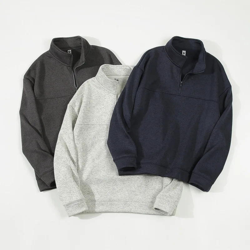 Half zip stand up collar jacquard fleece sweatshirt for men in autumn and winter, new American fashion brand 360G thick jacket
Half zip stand up collar jacquard fleece sweatshirt for men in autumn and winter, new American fashion brand 360G thick jacket