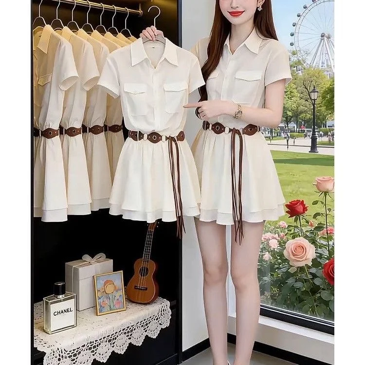 Summer 2026 Women's A-Line Dress Slimming Waist Belt Two-Piece Set Fashionable Short Skirt Commute Style Breathable Polyester
Summer 2026 Women's A-Line Dress Slimming Waist Belt Two-Piece Set Fashionable Short Skirt Commute Style Breathable Polyester