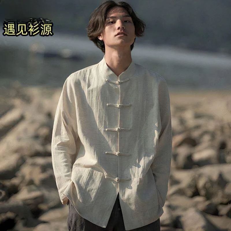 Men's Retro Cotton Linen Shirt Long Sleeve Stand Collar Traditional Chinese Style Clothing Autumn Fashion Casual Male Wear
Men's Retro Cotton Linen Shirt Long Sleeve Stand Collar Traditional Chinese Style Clothing Autumn Fashion Casual Male Wear