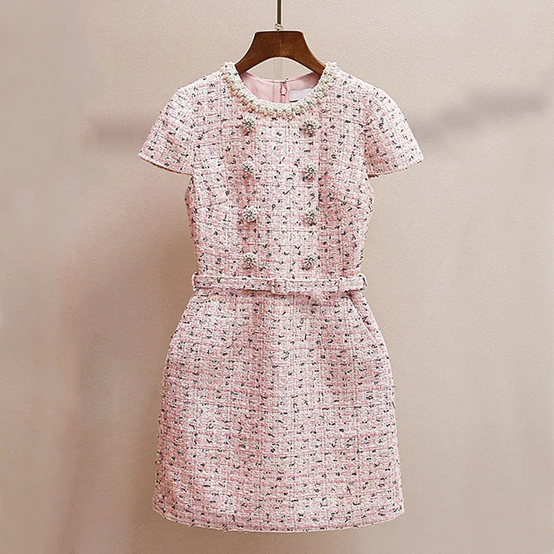 Spring Summer French Elegant Slim-Fit Rhinestone-Studded Short-Sleeve Tweed Dress ropa mujer vestido party dresses traf 2025 wom
Spring Summer French Elegant Slim-Fit Rhinestone-Studded Short-Sleeve Tweed Dress ropa mujer vestido party dresses traf 2025 wom