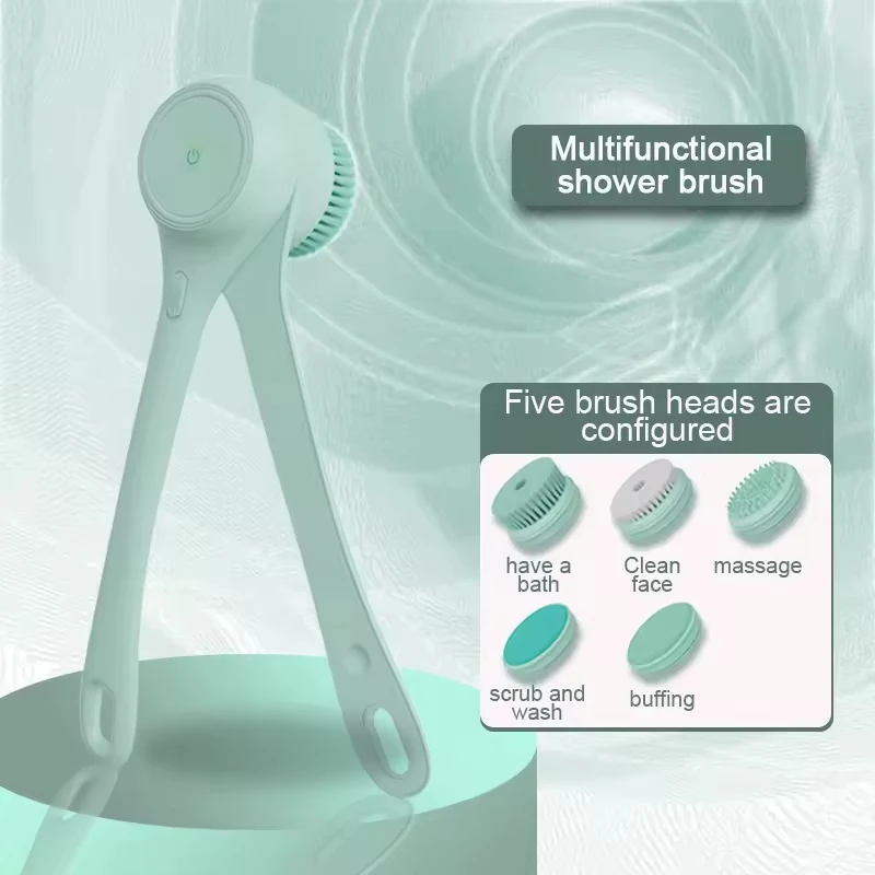5 in 1 Electric ABS Silicone Body Bath Brush Waterproof Automatic Cleaning Scrubber Long-Handled for Household Use
5 in 1 Electric ABS Silicone Body Bath Brush Waterproof Automatic Cleaning Scrubber Long-Handled for Household Use