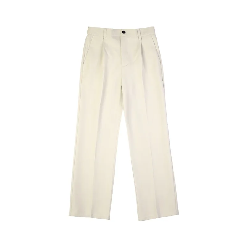 Spring and summer men's minimalist trousers, Korean style trendy loose fit men's straight leg wide leg casual suit pants
Spring and summer men's minimalist trousers, Korean style trendy loose fit men's straight leg wide leg casual suit pants