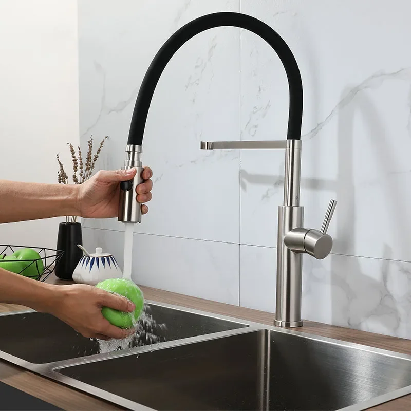 304 Stainless Steel Vegetable Basin Faucet Black Silicone Hose Faucet Kitchen Sink Faucet Nickel Hot And Cold Mixed Sink Tap
304 Stainless Steel Vegetable Basin Faucet Black Silicone Hose Faucet Kitchen Sink Faucet Nickel Hot And Cold Mixed Sink Tap