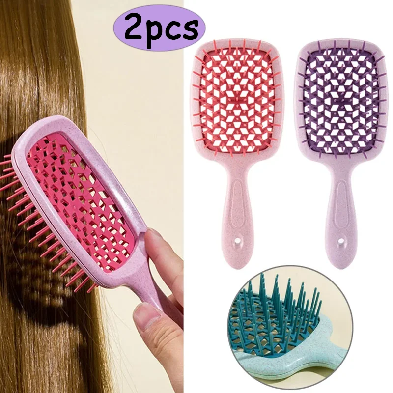 2Pcs Professional Detangling Hair Brush & Comb Set Hollow Out Anti-static Scalp Massage Hairbrush for Wet Dry Hair Styling
2Pcs Professional Detangling Hair Brush & Comb Set Hollow Out Anti-static Scalp Massage Hairbrush for Wet Dry Hair Styling