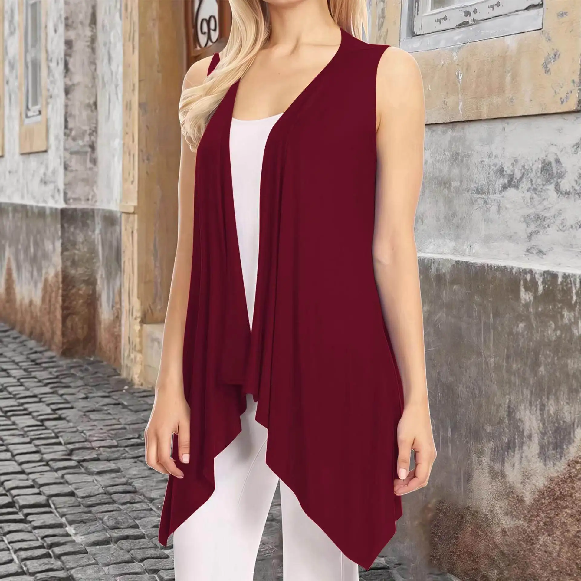 Sleeveless Open Front Cardigan Jacket Autumn Season Independent Station Cross Border No Button Design Men's Fashion Outerwear
Sleeveless Open Front Cardigan Jacket Autumn Season Independent Station Cross Border No Button Design Men's Fashion Outerwear