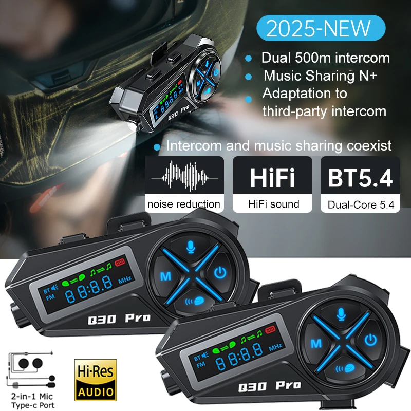 Motorcycle Helmet Intercom Headset V5.4 Waterproof Music Share Interphone Voice Assistant FM Radio With Flashlight Headphone
Motorcycle Helmet Intercom Headset V5.4 Waterproof Music Share Interphone Voice Assistant FM Radio With Flashlight Headphone