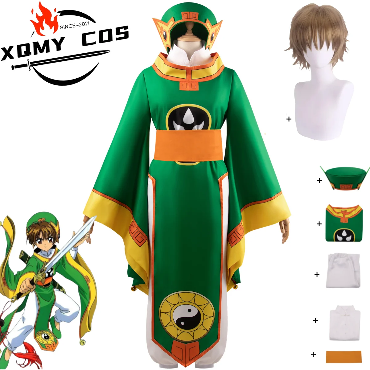 XqAnime Cardcaptor Sakura Ccs Card Captor Li Syaoran Cosplay Costume Chinese Style Green Taoist Uniform Robe Wig Man Woman Suit
XqAnime Cardcaptor Sakura Ccs Card Captor Li Syaoran Cosplay Costume Chinese Style Green Taoist Uniform Robe Wig Man Woman Suit