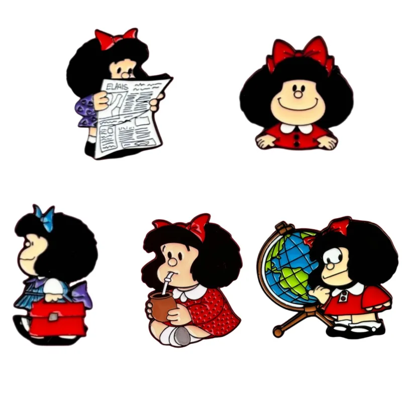 Mafalda Classic Cartoon Brooch Cute Girl Metal Badge Creative Personalized Accessories Anime Accessories
Mafalda Classic Cartoon Brooch Cute Girl Metal Badge Creative Personalized Accessories Anime Accessories