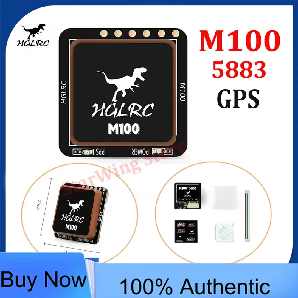 HGLRC M100-5883 M10 GPS Module with Compass Ceramic Antenna on-board LED Indicators 21x21mm for RC Airplane FPV Long Range
HGLRC M100-5883 M10 GPS Module with Compass Ceramic Antenna on-board LED Indicators 21x21mm for RC Airplane FPV Long Range