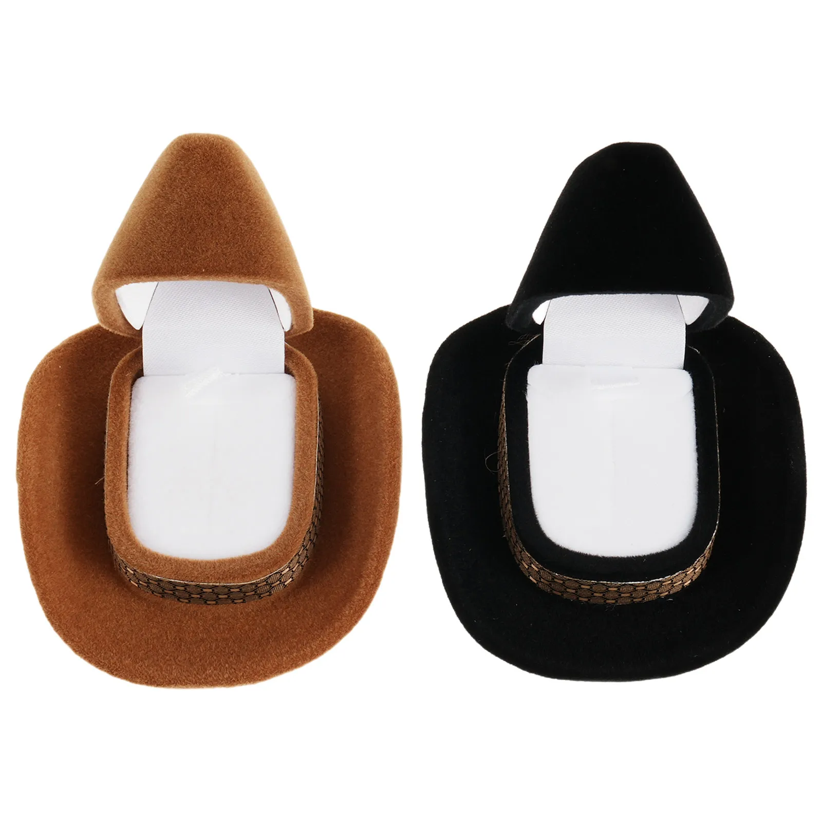 2Pcs Cowboy Hat Jewelry Box Vintage Western Style Ring Holder Compact Travel Wedding Ring Case Engagement Necklace Earring
2Pcs Cowboy Hat Jewelry Box Vintage Western Style Ring Holder Compact Travel Wedding Ring Case Engagement Necklace Earring