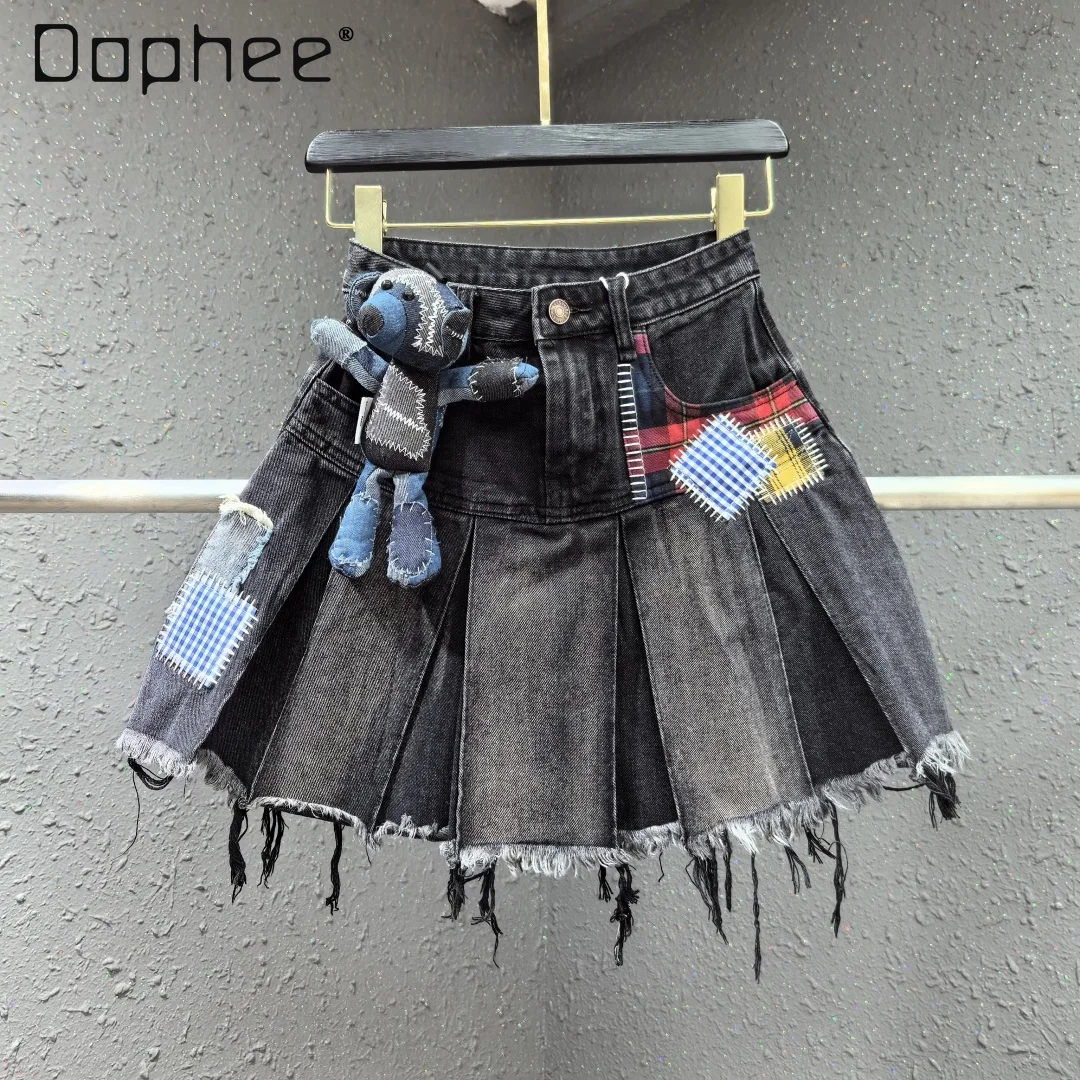 Street Personality Two-dimensional Three-dimensional Cartoon Black High-waist Pleated Skirt Denim Skirt Women Summer Mini Skirt
Street Personality Two-dimensional Three-dimensional Cartoon Black High-waist Pleated Skirt Denim Skirt Women Summer Mini Skirt