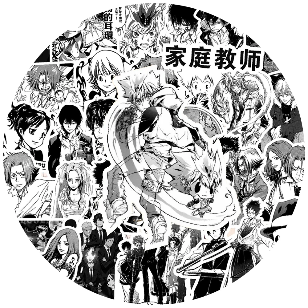 10/30/70pcs Anime Katekyo Hitman Reborn Stickers Black White Cartoon Decals for Skateboard Luggage Guitar DIY Waterproof Sticker
10/30/70pcs Anime Katekyo Hitman Reborn Stickers Black White Cartoon Decals for Skateboard Luggage Guitar DIY Waterproof Sticker