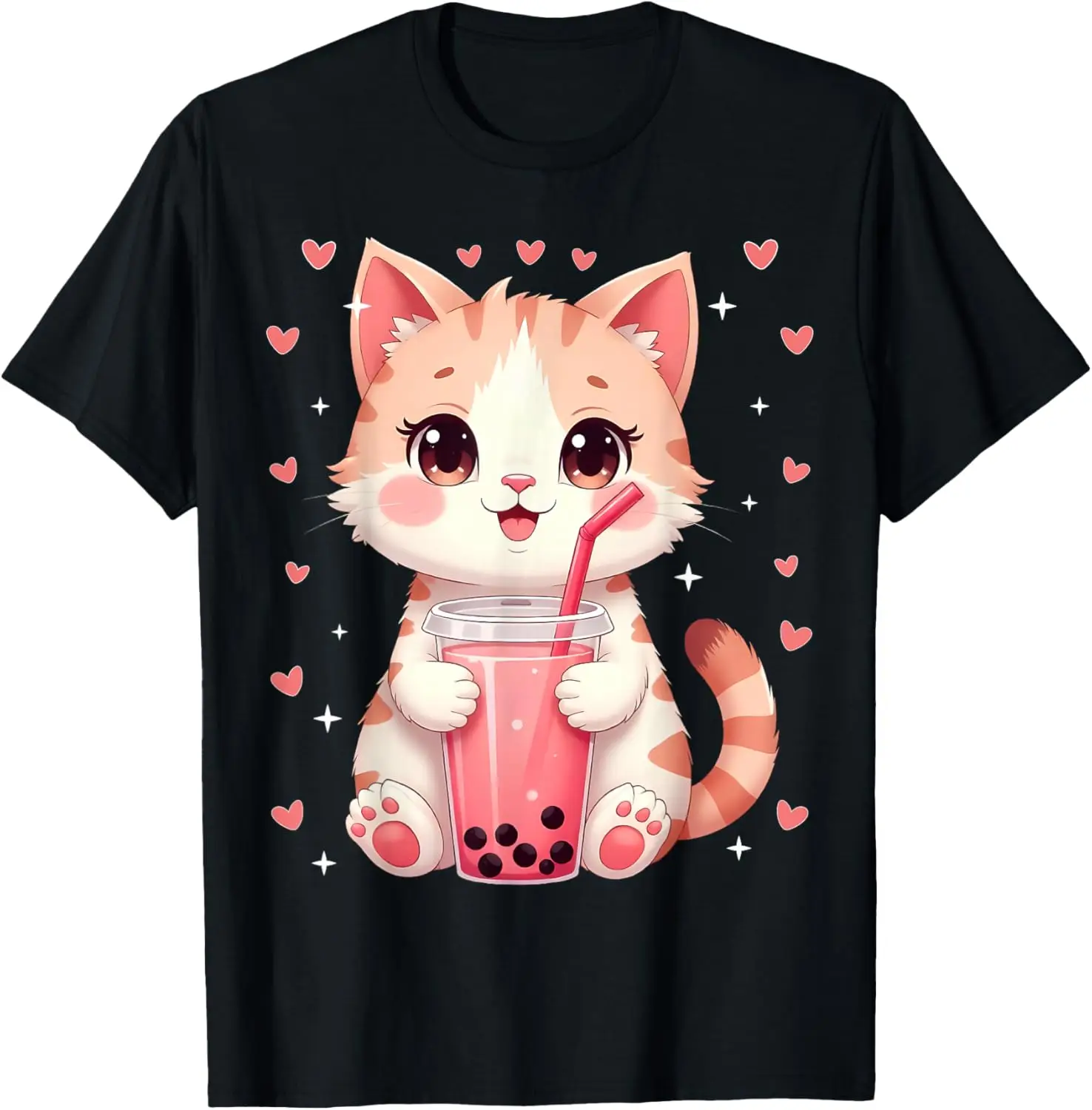 Kawaii Cat Boba Tea Drink Graphic T-Shirt Cute Anime Kitty Lover Women Tee
Kawaii Cat Boba Tea Drink Graphic T-Shirt Cute Anime Kitty Lover Women Tee