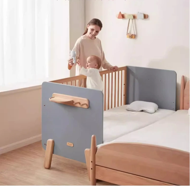 Solid wood splicing bed Children's bed Seamless bedside bed Wide crib Adjustable height guardrail
Solid wood splicing bed Children's bed Seamless bedside bed Wide crib Adjustable height guardrail