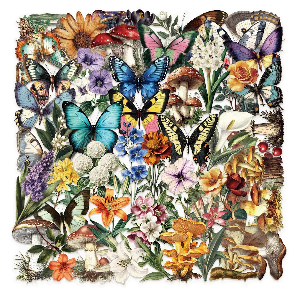 50-Piece Vintage Mushroom Plant Butterfly Stickers - Hand Account Supplies & Notebook Decor RecordingYourLife Store
50-Piece Vintage Mushroom Plant Butterfly Stickers - Hand Account Supplies & Notebook Decor RecordingYourLife Store