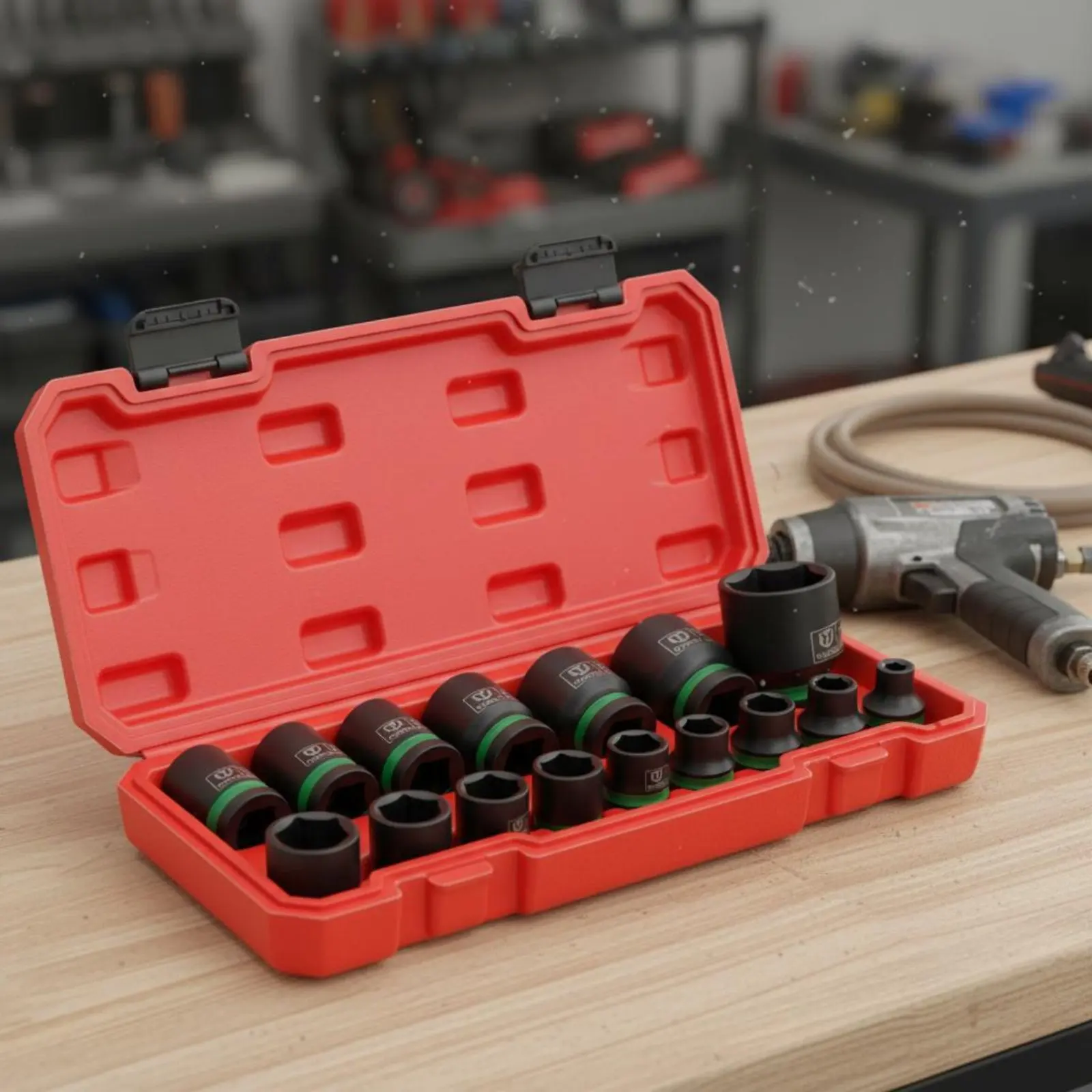 16 Pieces Short Socket Set High Force 6-Point High-Force Socket Set Storage Case Quick Release for Auto Repair
16 Pieces Short Socket Set High Force 6-Point High-Force Socket Set Storage Case Quick Release for Auto Repair