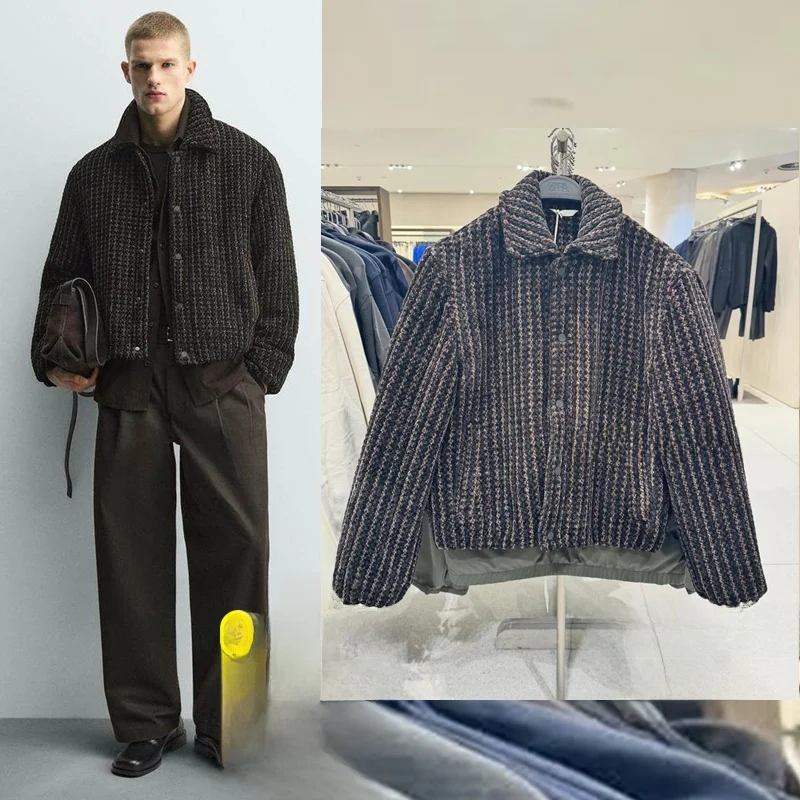 Мужская зимняя повседневная куртка из хлопка с бархатистой текстурой, длинными рукавами, отложным воротником и узором, из полиэфирного волокна
Мужская зимняя повседневная куртка из хлопка с бархатистой текстурой, длинными рукавами, отложным воротником и узором, из полиэфирного волокна