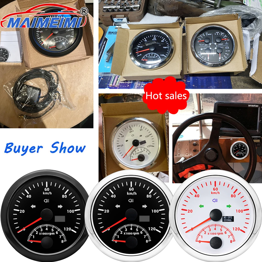 85mm GPS Speedometer With Tachometer 200KM/H 120KM/H Universal Car Truck Boat Speed Meter 85MM Holder Sensor For Car Boat 9-32V
85mm GPS Speedometer With Tachometer 200KM/H 120KM/H Universal Car Truck Boat Speed Meter 85MM Holder Sensor For Car Boat 9-32V
