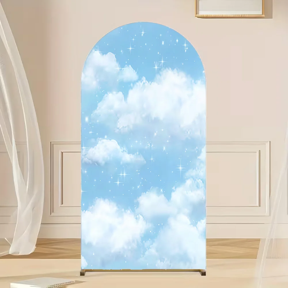 Arch Covers for Parties White Clouds Baby Blue Sky Arched Stand Cover Stretchy Backdrop for Birthday Background Props
Arch Covers for Parties White Clouds Baby Blue Sky Arched Stand Cover Stretchy Backdrop for Birthday Background Props