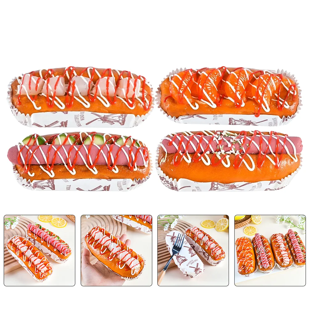 4 Pcs Artificial Hot Dog Simulation Bun Decorations for Shop Pu Bread Model Kitchen Food Toys
4 Pcs Artificial Hot Dog Simulation Bun Decorations for Shop Pu Bread Model Kitchen Food Toys