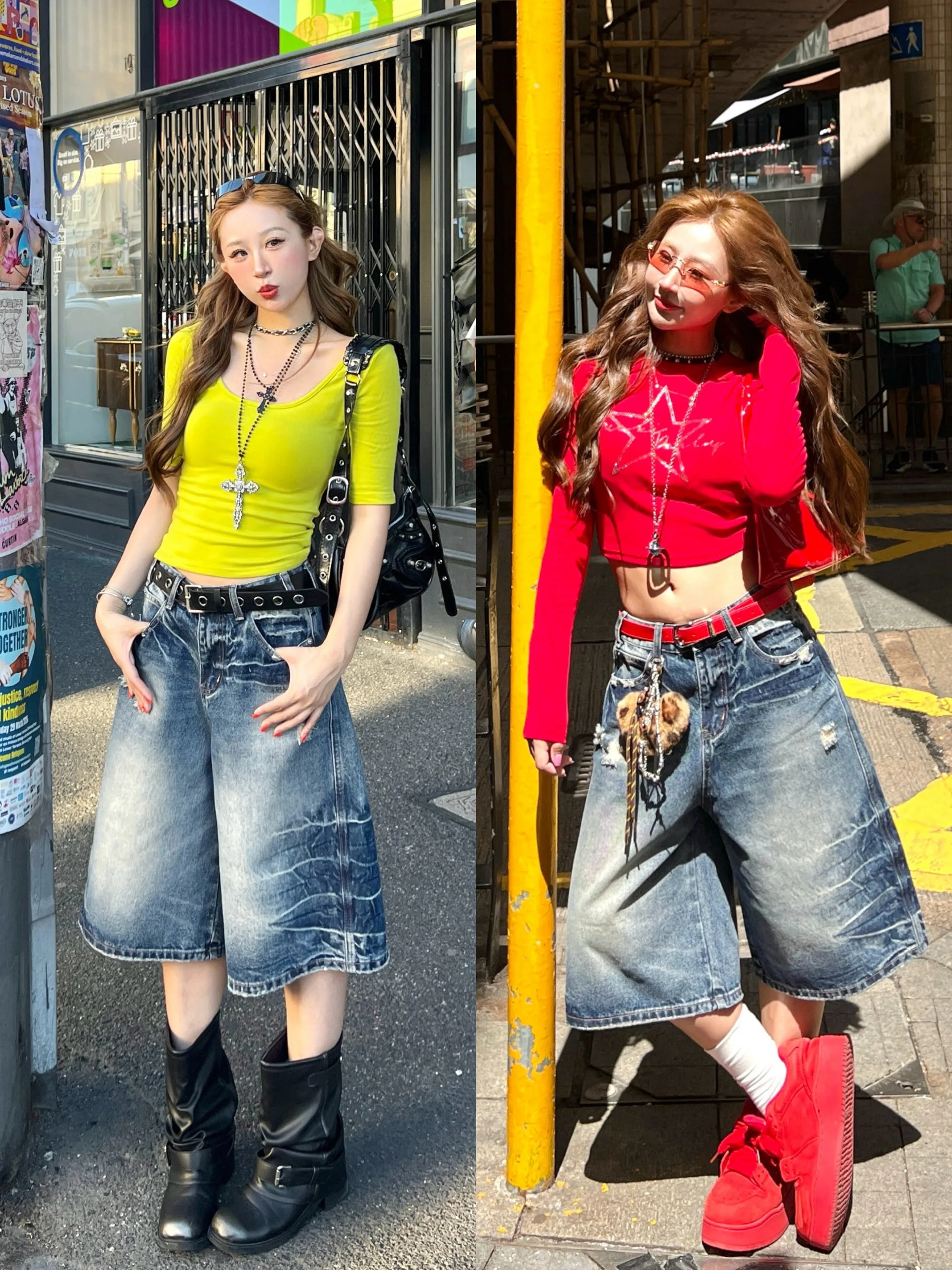Nicki Daily Vintage Washed Texture American Style Five-Point Jeans High Waist Cotton Denim Pants with Hole for Women
Nicki Daily Vintage Washed Texture American Style Five-Point Jeans High Waist Cotton Denim Pants with Hole for Women