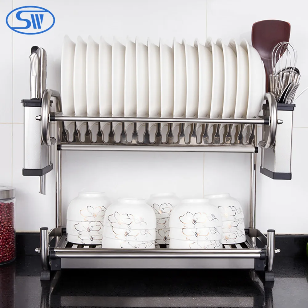 Stainless Steel Drying Rack Storage Holders Kitchen Hanging Style 2 Layers Dish Drainer Rack
Stainless Steel Drying Rack Storage Holders Kitchen Hanging Style 2 Layers Dish Drainer Rack