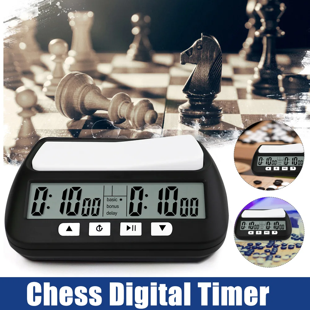 Шаховые часы Таймер обратного отсчета Профессиональные шахматные соревнования Цифровой таймер Портативный таймер для настольных игр Цифровые шахматные часы 
Шаховые часы Таймер обратного отсчета Профессиональные шахматные соревнования Цифровой таймер Портативный таймер для настольных игр Цифровые шахматные часы