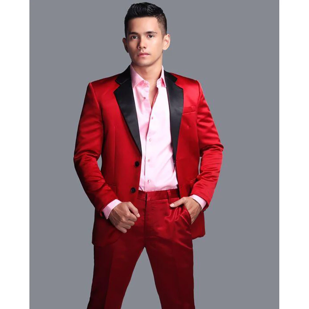 Red Stain Single Breasted Men Suit Two Pieces(Jacket+Pants) Black Lapel Outfits Chic Casual Party Prom Wedding Set
Red Stain Single Breasted Men Suit Two Pieces(Jacket+Pants) Black Lapel Outfits Chic Casual Party Prom Wedding Set